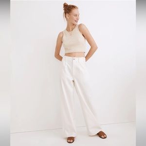 Madewell | Cotton-Linen Pleated Wide-Leg Pants - image 1